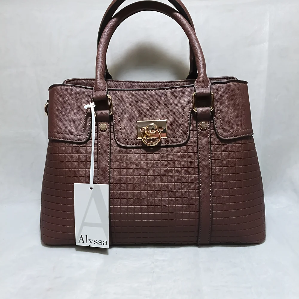 Allyssa Brown Handbag with Paired Pink Patterm Wallet, NWT